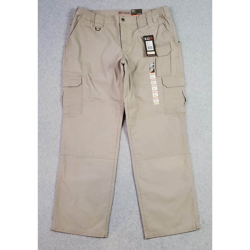 5.11 Tactical Pants Womens 18 Khaki Cargo Workwear 100% Cotton Canvas 64358